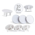 Pack of 20 | INOVATI | Plug Socket Covers UK | Baby Proof White Plastic Socket Covers | Electrical Outlet Child Safety | Wall Plug Covers | Perfect UK Baby Safety Plug Socket Covers for Children